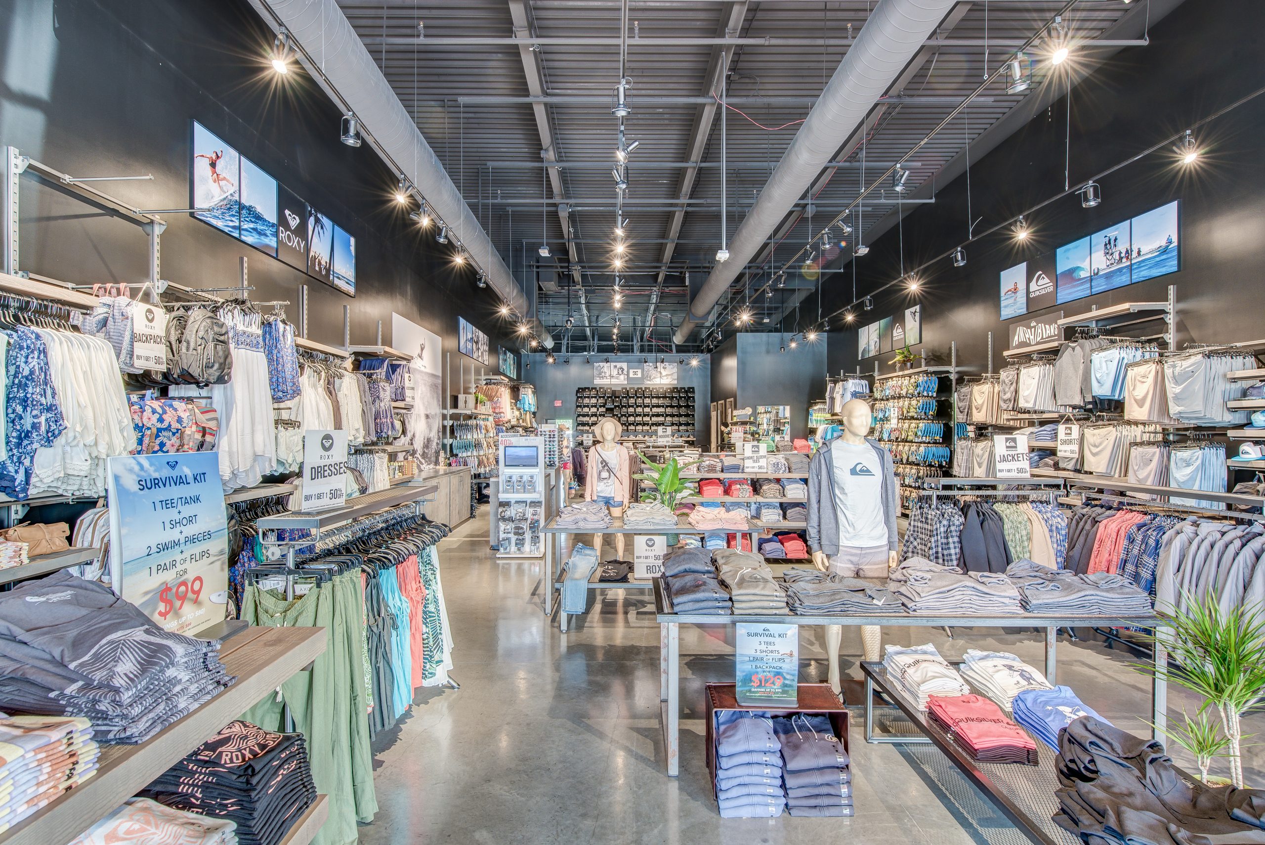 Quiksilver Factory Store Build-out Interior by JRM